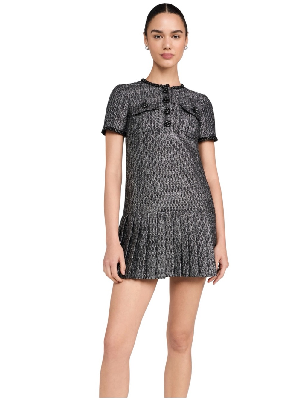 Self-Portrait Metallic Boucle Mini Dress US 6